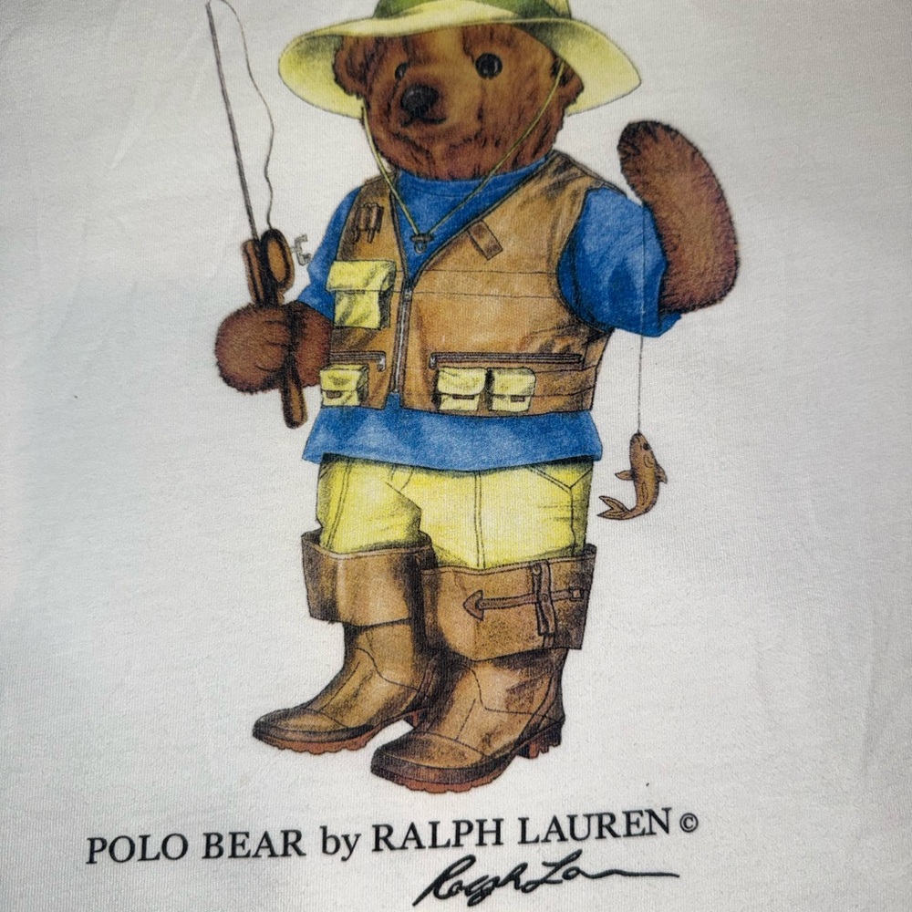 Ralph Lauren Polo Bear Fishing Tee in Blue and Yellow